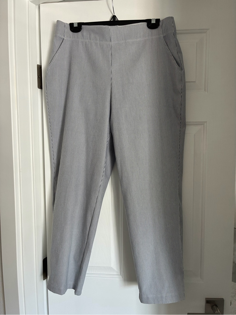 Max Studio Blue and White Striped Pants